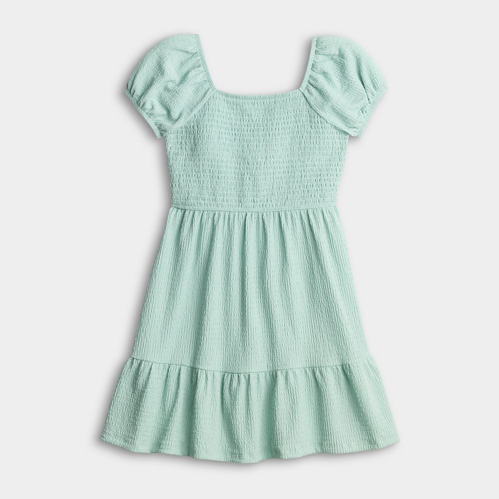 Girls 6-20 SO Crinkle Smocked Bodice Dress in Regular & Plus Size