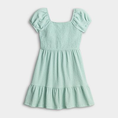 mint green smocked dress Camelia Mint Green Organza Smocked Dress main image 0