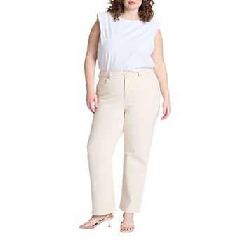 ELOQUII Women's Plus Size The Naomi Comfort Stretch Straight Jean