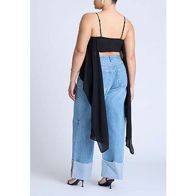 ELOQUII Women's Plus Size Cascading Crop Top