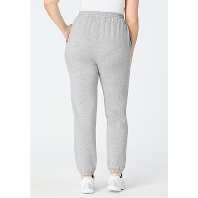 Roaman's Women's Plus Size Comfort+ Fleece Slim Leg Jogger