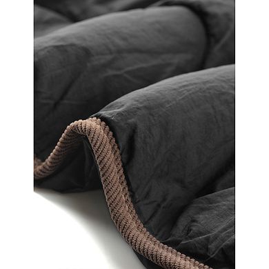 Women's Casual Long Sleeve Button Down Puffer Jacket Padded Outerwear Coats