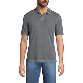 Big & Tall Lands' End Short Sleeve Sun Faded Super Tee Polo