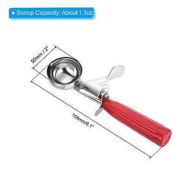 1.3 Ounce Ice Cream Scoop with Trigger, Stainless Steel Portion Cookie Scoop with Thumb Trigger