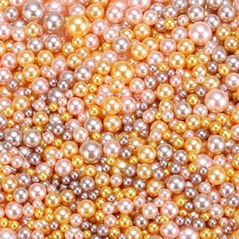 800 pc Faux Pearl for Crafting, 3-8mm No Hole ABS Round Pearls for Vase Fillers