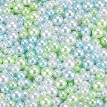 800 pc Faux Pearl for Crafting, 3-8mm No Hole ABS Round Pearls for Vase Fillers