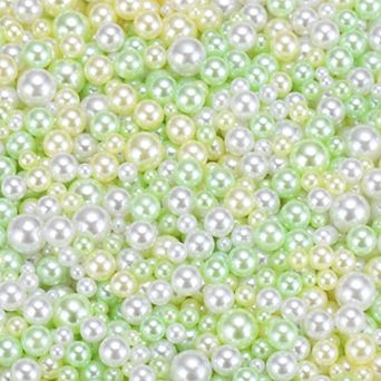 800 pc Faux Pearl for Crafting, 3-8mm No Hole ABS Round Pearls for Vase Fillers
