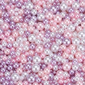 800 pc Faux Pearl for Crafting, 3-8mm No Hole ABS Round Pearls for Vase Fillers