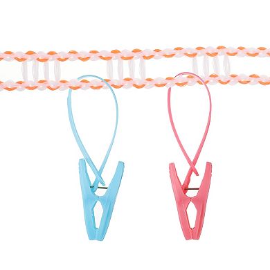 2pcs Windproof Clothesline, Plastic Non-Slip Clothes Drying Rope Portable Travel Clothesline