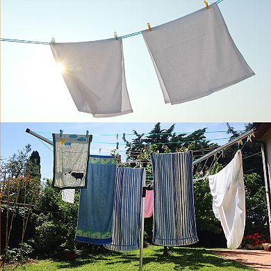 2pcs Windproof Clothesline, Plastic Non-Slip Clothes Drying Rope Portable Travel Clothesline