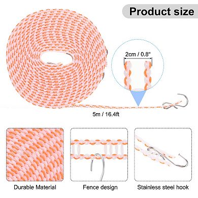 2pcs Windproof Clothesline, Plastic Non-Slip Clothes Drying Rope Portable Travel Clothesline