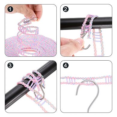 2pcs Windproof Clothesline, Plastic Non-Slip Clothes Drying Rope Portable Travel Clothesline