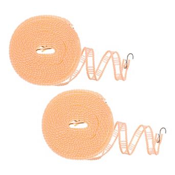 2 pc Windproof Clothesline, Plastic Non-Slip Clothes Drying Rope Portable Travel Clothesline