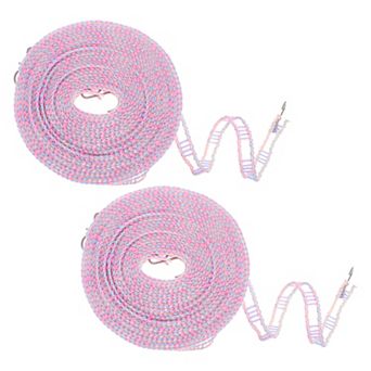 2 pc Windproof Clothesline, Plastic Non-Slip Clothes Drying Rope Portable Travel Clothesline