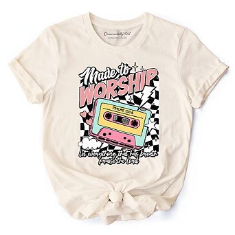 Made to Worship Christian Retro T-Shirt, Psalm 150:6 Bible Verse Tee
