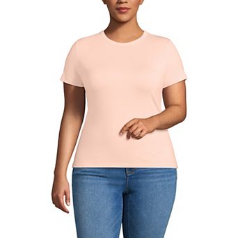 Plus Size Lands' End Short Sleeve Cooling Crew Neck T-Shirt