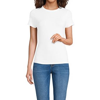 Petite Lands' End Short Sleeve Cooling Crew Neck T-Shirt