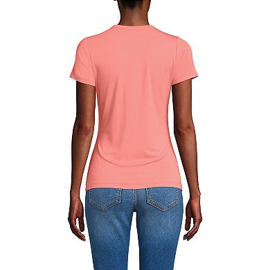 Women's Lands' End Short Sleeve Cooling Crew Neck T-Shirt