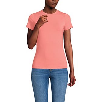 Women's Lands' End Short Sleeve Cooling Crew Neck T-Shirt