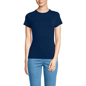 Women's Lands' End Short Sleeve Cooling Crew Neck T-Shirt
