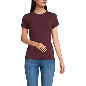 Women's Lands' End Short Sleeve Cooling Crew Neck T-Shirt