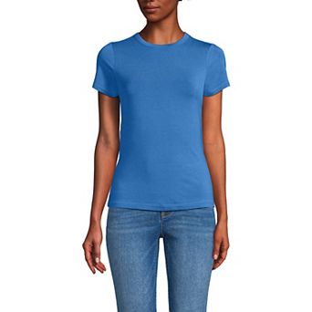 Women's Lands' End Short Sleeve Cooling Crew Neck T-Shirt