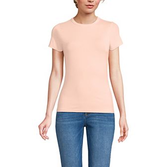 Women's Lands' End Short Sleeve Cooling Crew Neck T-Shirt