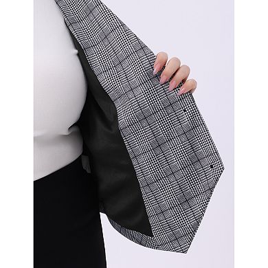 Plus Size Checkered Vest Lined Waistcoat for Curvy Women Vintage Office Plaid Vest Steampunk Jacket