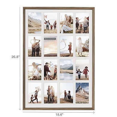 Belle Maison Matted 16-Opening Collage Wall Frame