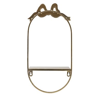 Belle Maison 8" x 17" Gold Bow Wall Shelf