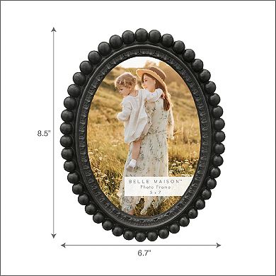 Belle Maison Oval Bead 5" x 7" Photo Frame Table Decor