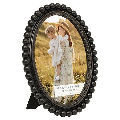 Belle Maison Oval Bead 5" x 7" Photo Frame Table Decor