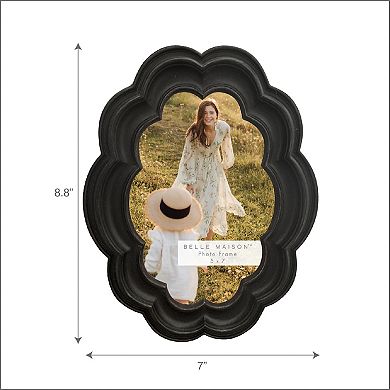 Belle Maison 5" x 7" Oval Resin Photo Frame Table Decor