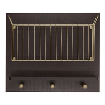 Belle Maison 16" x 12" Wall Bin with Hooks