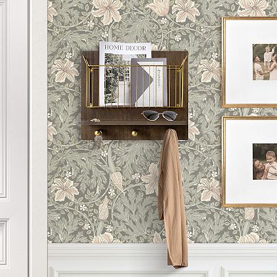 Belle Maison 16" x 12" Wall Bin with Hooks