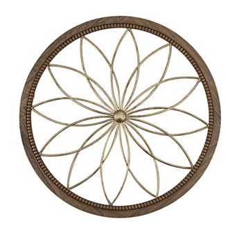 Belle Maison 24-inch Iron & Wood Medallion Wall Decor