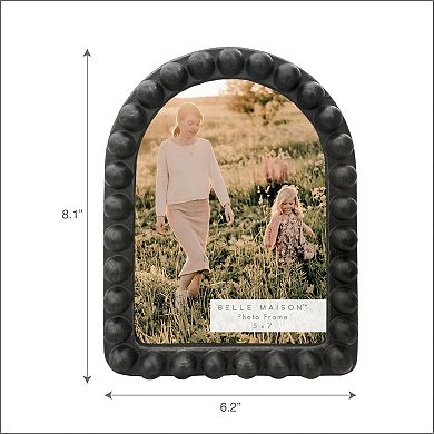 Belle Maison 5" x 7" Arch Bead Resin Photo Frame Table Decor