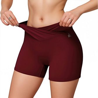 Women's High Waist V-Cut Active Shorts with Seamless Stretch Compression Fit