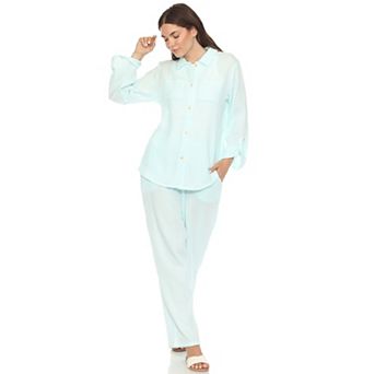Women's Long Sleeve Button Down Cotton Gauze Set