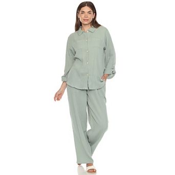 Women's Long Sleeve Button Down Cotton Gauze Set