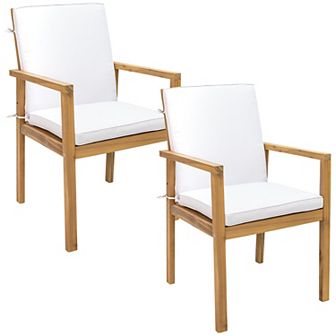 Sunnydaze Rodanthe Acacia Wood Outdoor Dining Chairs - Set of 2 - Natural