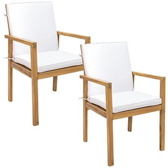 Sunnydaze Rodanthe Acacia Wood Outdoor Dining Chairs - Set of 2 - Natural