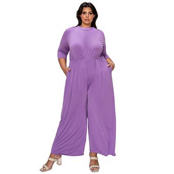 Plus Size Summer Wide Leg Pocket Jumpsuit