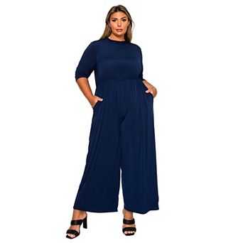 Plus Size Summer Wide Leg Pocket Jumpsuit