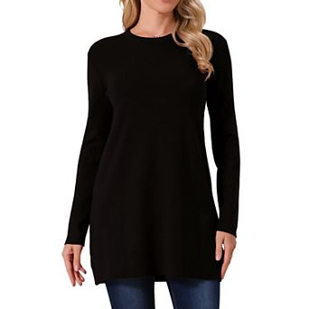 Women's Pullover Sweater Crewneck Long Sleeve Oversized Tunic Fall Sweater Loose Winter Top