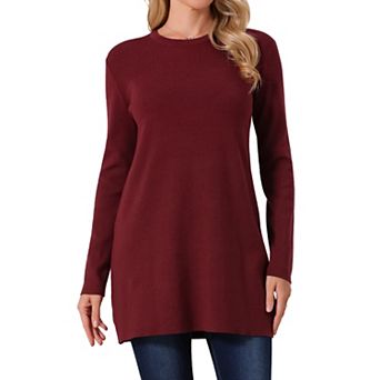 Women's Pullover Sweater Crewneck Long Sleeve Oversized Tunic Fall Sweater Loose Winter Top
