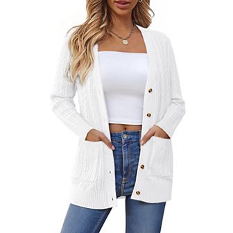 Casual Sweater Cardigan for Women's Twist Knit Fall Winter Long Trendy Cardigans