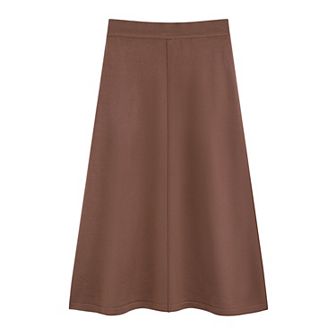 Women's Sweater A-Line Skirts Elastic High Waist Stretchy Ribbed Knit Fashion Midi Skirt