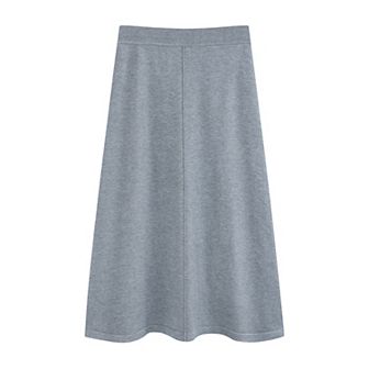 Women's Sweater A-Line Skirts Elastic High Waist Stretchy Ribbed Knit Fashion Midi Skirt