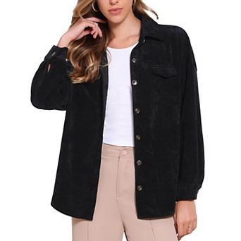Corduroy Shirts for Women's Button Down Long Sleeve Casual Jacket
